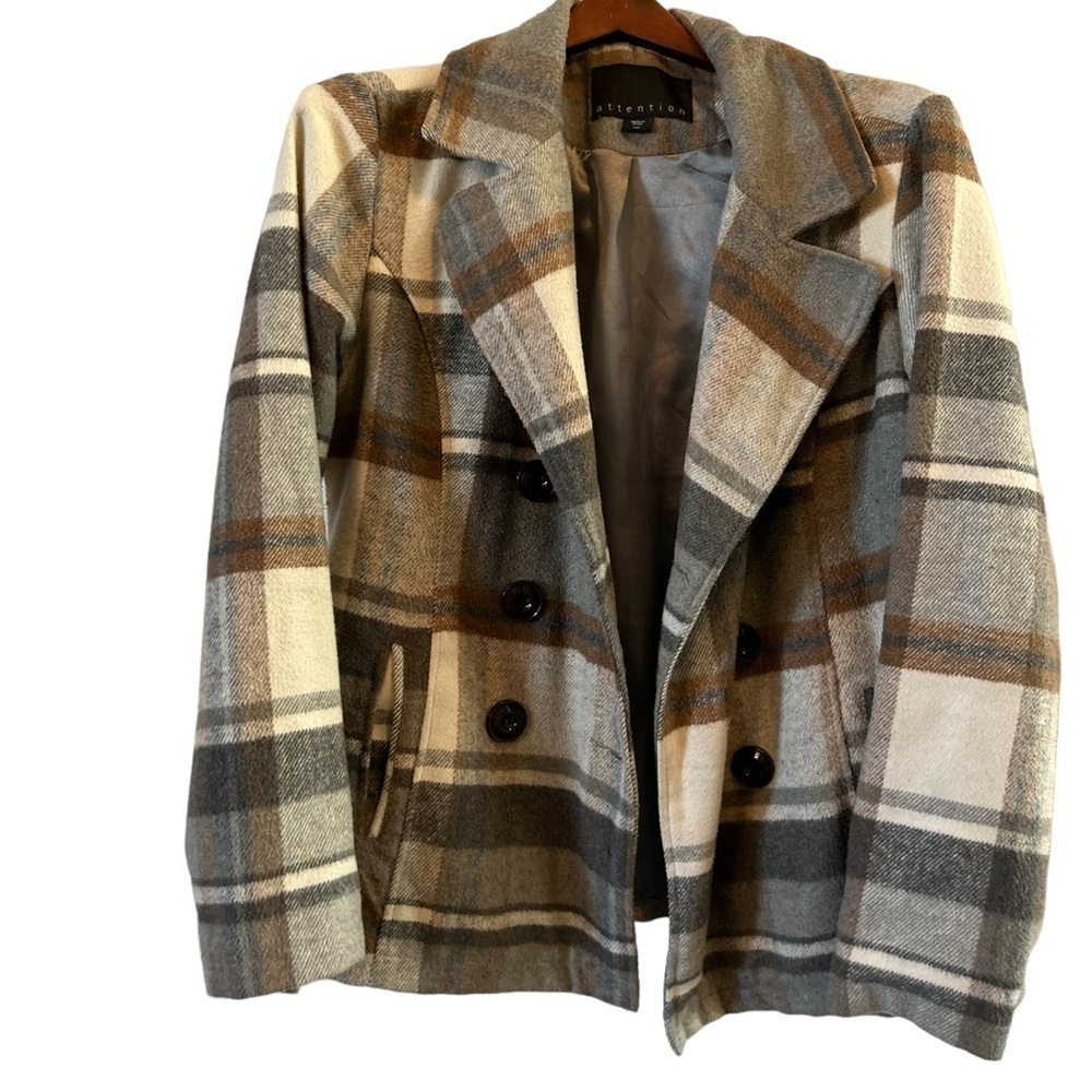 Attention Wool Blend plaid‎ jacket